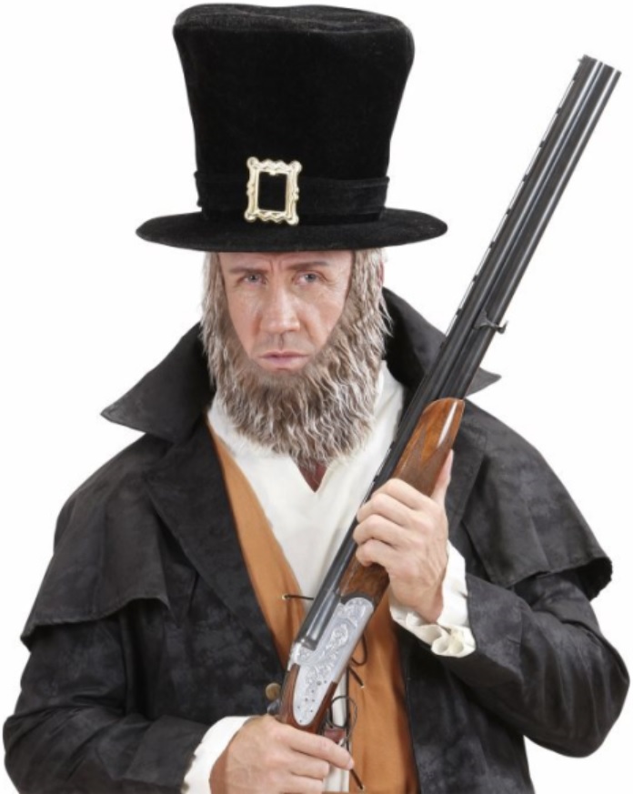 Zylinder Mit Bart Lincoln Hut Mit Bart Kopfumfang 56 58 Cm