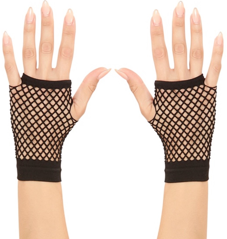 12 Paar Fischnetz Handschuhe Neon - Retro 80s Style Für Partys Und Karneval