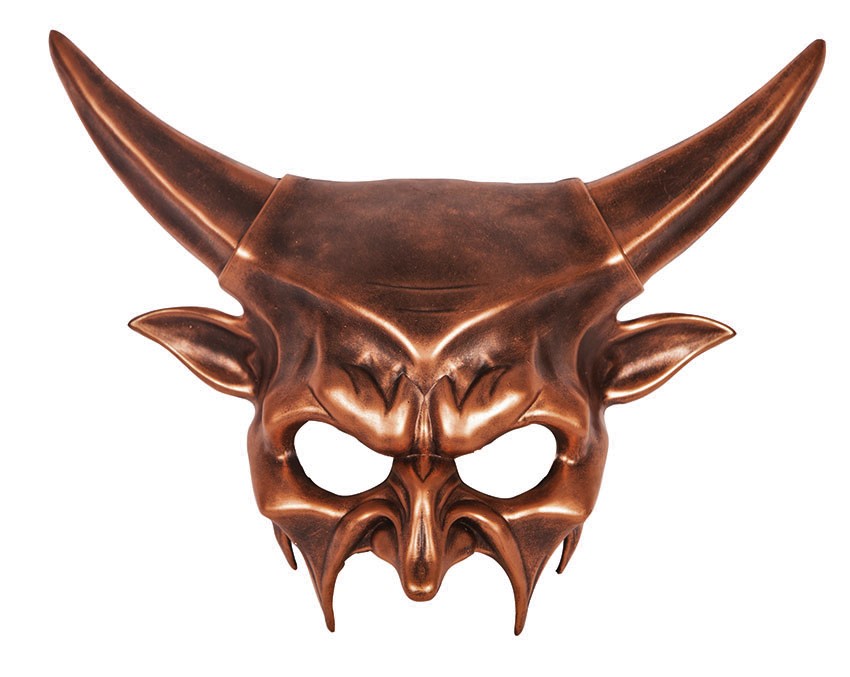 Teufel Halbgesicht Maske Mit Hörnern – Gruselig Für Halloween & Karneval